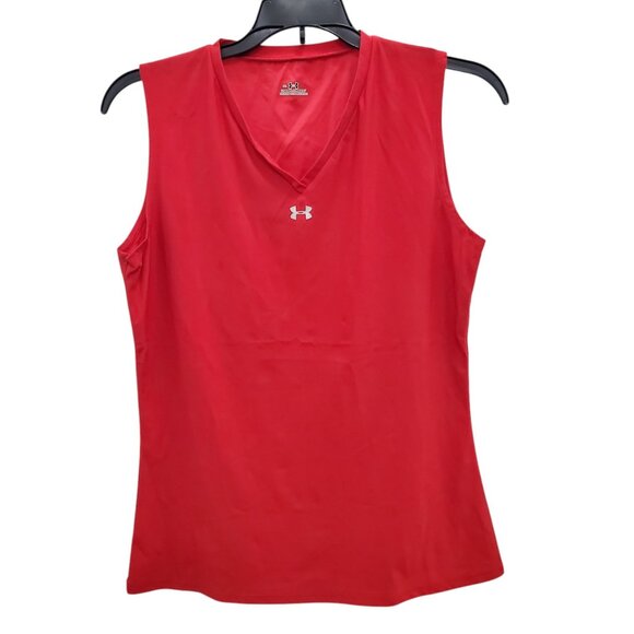 UnderArmour Under Armour Women's Red Center Logo Fitted Sleeveless Tank Size XL - Picture 1 of 4